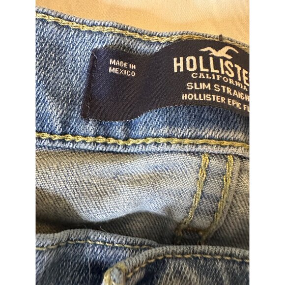 Hollister Mens Slim Straight Epic Flex Jeans 32x34  light wash 5-Pocket Design - Picture 4 of 8